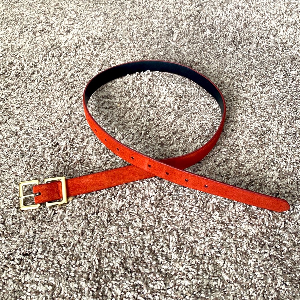 Burnt orange belt with gold buckle
